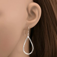 Silver earrings - wavy tears