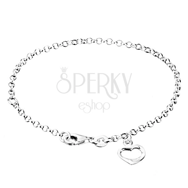 Bracelet made of 925 silver - chainlet with heart