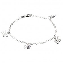 Silver bracelet - butterflies on chainlet