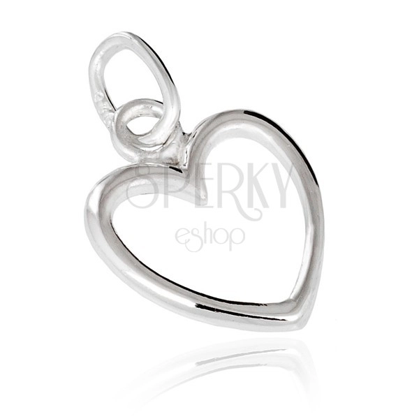 Silver pendant - heart outline