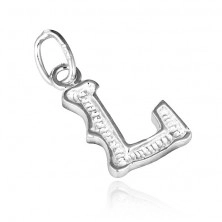 Silver pendant - letter L with decoration