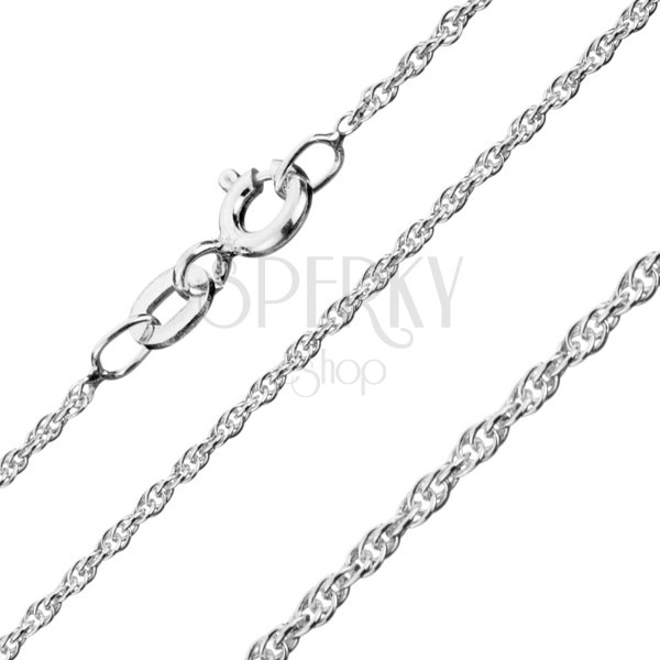 Silver chain - fine twisted eyelets, 1,3 mm