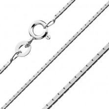Silver four-edge chain - joined rectangles, 0,8 mm