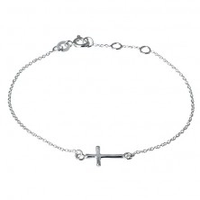 Silver wrist chainlet - little shiny rounded cross