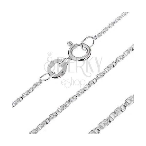 Silver chain - twisted square links, 1,1 mm