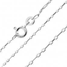 Delicate silver chain - glossy rectangles, 1,2 mm