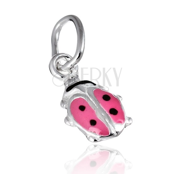 Pendant made of 925 silver – pink ladybug