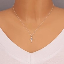 Necklace made of 925 silver – chain with rounded cross 
