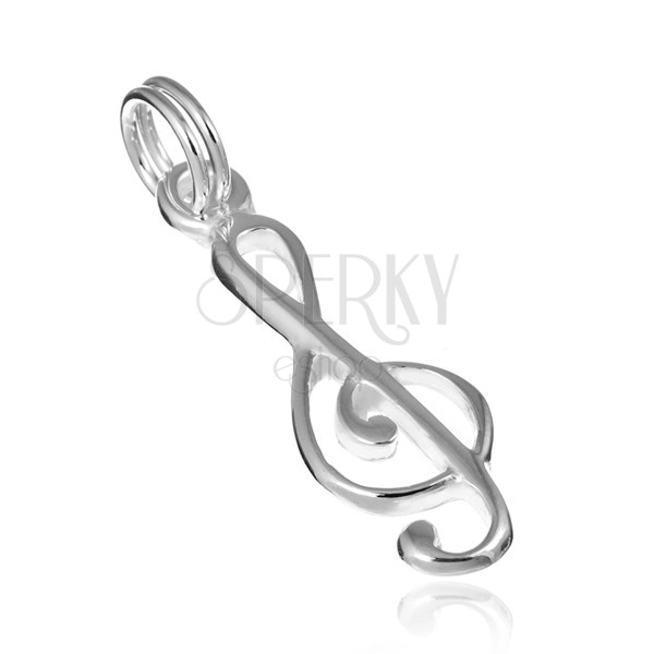 Pendant made of 925 silver – shiny treble clef