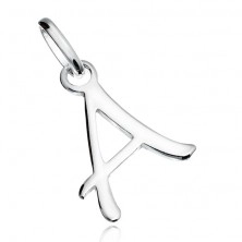 Silver pendant – plain decorative letter A