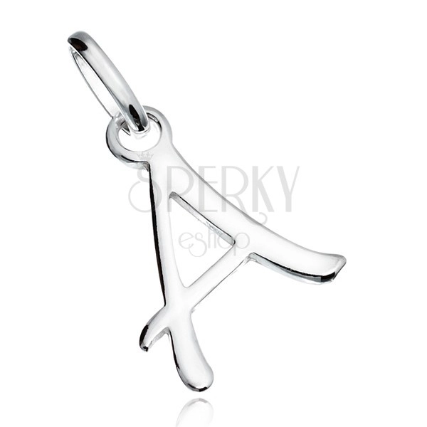 Silver pendant – plain decorative letter A