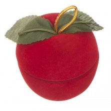 Velvet box for ring – apple with little leafs