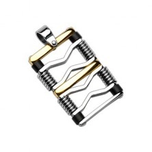 Rectangular steel pendant with springs and waves
