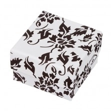 Black and white earring gift box with floral motif