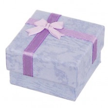 Earrings gift box - marble pastel tones with bow