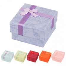 Earrings gift box - marble pastel tones with bow