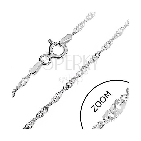 Chain made of 925 silver - dense flat eyelets in spiral, 1,8 mm