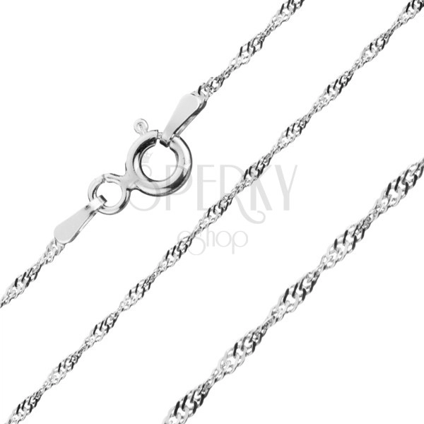 Chain made of 925 spiral - glossy oval eyelets in spiral, 1,1 mm