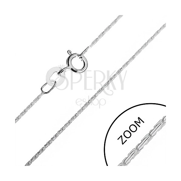Silver chain - circular line from sticks, 0,9 mm