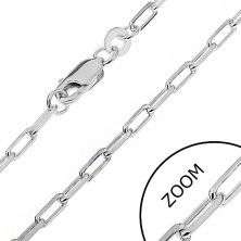 Shiny chain made of 925 silver - prolonged bevelled eyelets, 2,6 mm