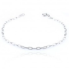 Silver bracelet - vertically attached ovals