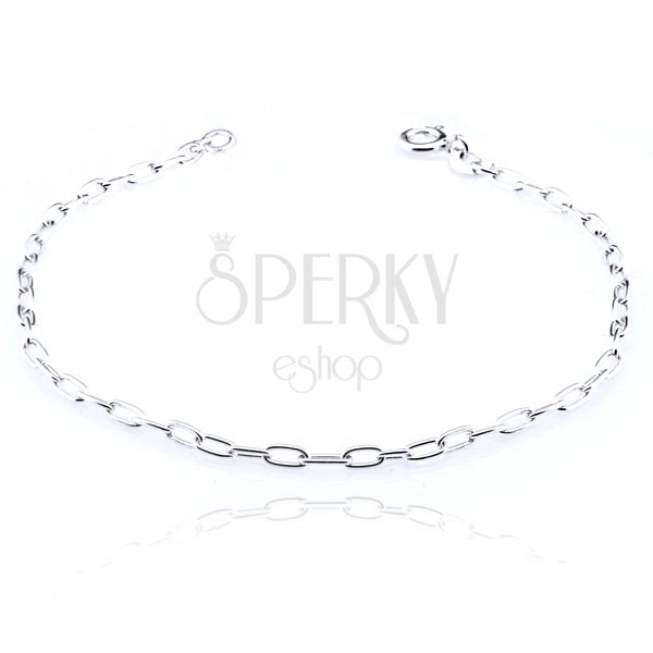 Silver bracelet - vertically attached ovals
