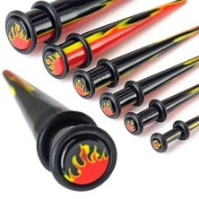 UV acrylic taper with two rubber bands and fiery pattern