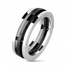 Steel ring - two-tone separate bands