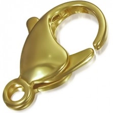 Lobster claw clasp made of copper alloy in gold color, 12 mm