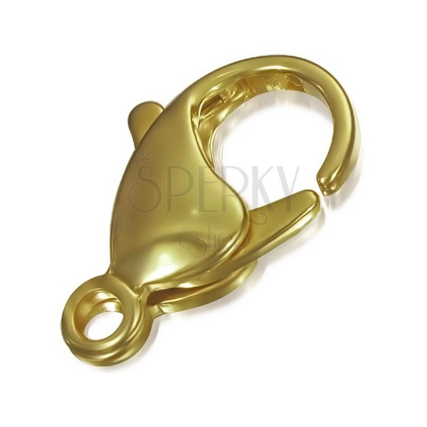 Lobster claw clasp made of copper alloy in gold color, 12 mm