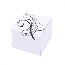 White paper gift box with nature motif
