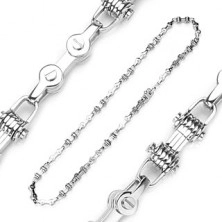 Chain made of 316L steel - imitation of bicycle chain, silver colour