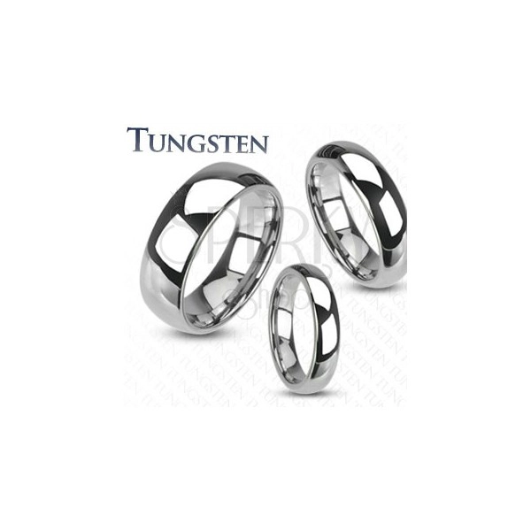 Tungsten ring - smooth shiny band in silver colour