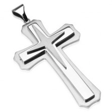 Stainless steel pendant - cross with star