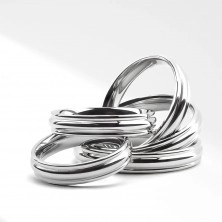 Shiny ring made of stainless steel with rounded central line