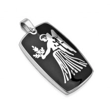 Stainless steel pendant with black colour - Zodiac sign Virgo
