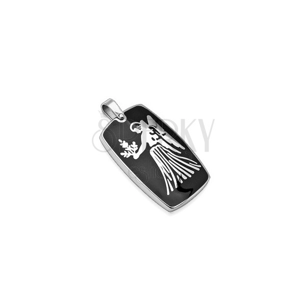 Stainless steel pendant with black colour - Zodiac sign Virgo