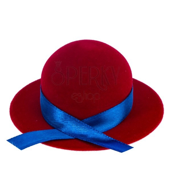 Velvet gift box for ring or earrings - red hat