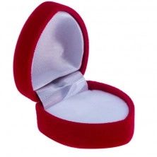 Velvet ring gift box, small dark red heart