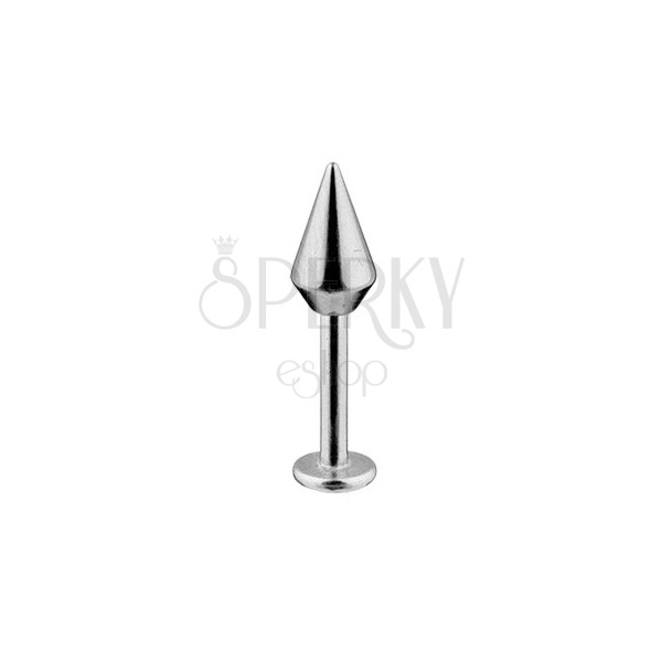 Labret - wider smooth quadricone, stainless 316L steel, width 1,6 mm