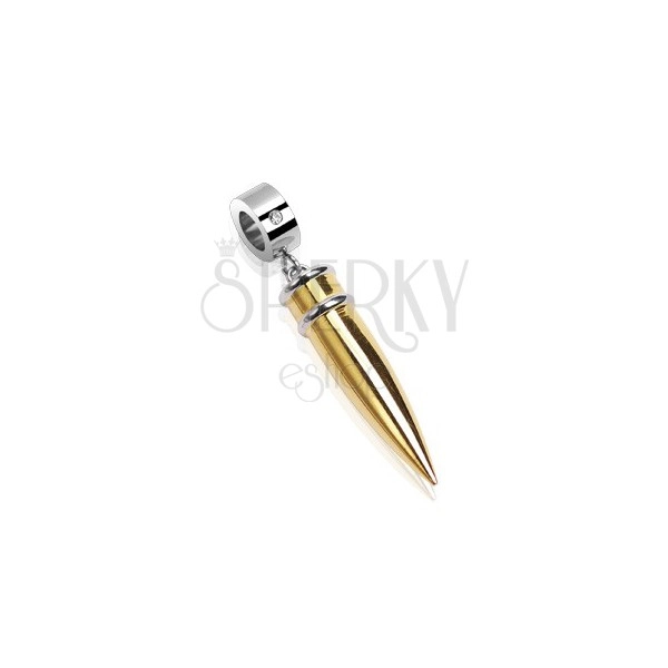 Stainless steel bullet pendant with ring