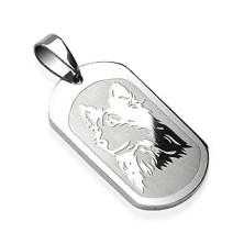 Stainless steel pendant - glossy plate with an image of dog