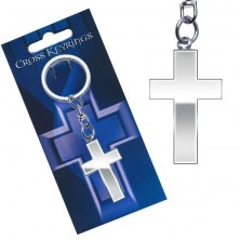 Metal keychain - glossy Latin cross