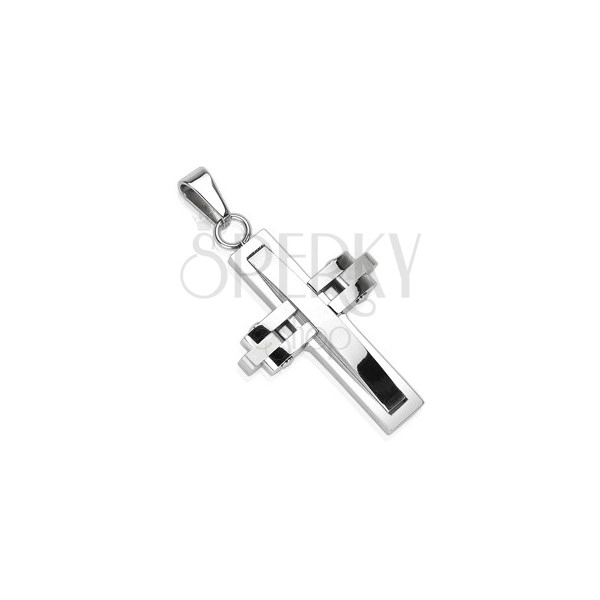 Pendant made of stainless steel - movable cross