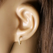 Gold earrings 585 - stud zircon semicircles