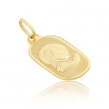 Pendant made of gold 14K - praying Madonna on oval plate