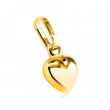 Pendant made of 585 gold - protuberant small heart with shiny surface