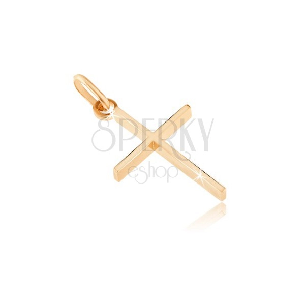 Pendant made of gold 14K - thin cross with high sides