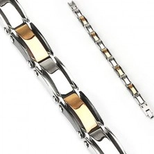 Surgical steel bracelet with colourful links