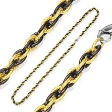 Chain made of surgical steel, braided pattern - bicoloured